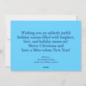 可愛いおもしろいクリスマスサンタ牛マンガ シーズンカード (裏面)