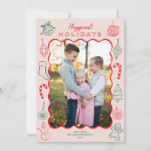 可愛いおもしろいクリスマスドードルズ写真 シーズンカード (正面)