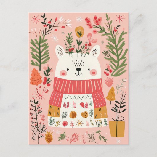 可愛いおもしろいクリスマスハガキ ポストカード (正面)