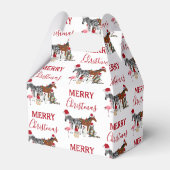 可愛いおもしろいクリスマス動物サンタ帽子の灯り フェイバーボックス (裏面サイド)