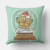 可愛いおもしろいクリスマス猫装飾用クッション クッション (裏面)