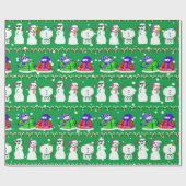 可愛いおもしろいクリスマス雪だるま包装紙 ラッピングペーパー (フラット)