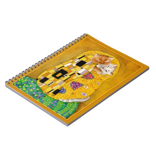 可愛いおもしろいクリムトキススポフ金ゴールドノート ノートブック (左側)