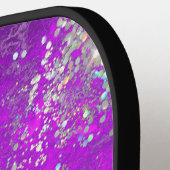 可愛いおもしろいグラムスパークリパープル&金ゴールド ピックルボールラケット (左詳細)