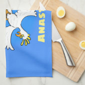 可愛いおもしろいコッカトゥーの鳥の漫画 キッチンタオル (四つ折り)