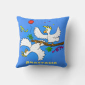 可愛いおもしろいコッカトゥーの鳥の漫画 クッション (裏面)