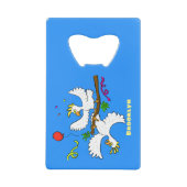 可愛いおもしろいコッカトゥーの鳥の漫画 クレジットカード栓抜き (正面)