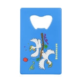 可愛いおもしろいコッカトゥーの鳥の漫画 クレジットカード栓抜き (裏面)