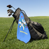 可愛いおもしろいコッカトゥーの鳥の漫画 ゴルフタオル (グリーン)