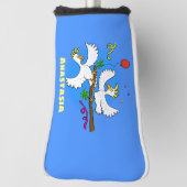 可愛いおもしろいコッカトゥーの鳥の漫画 ゴルフヘッドカバー (回転90)