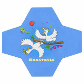 可愛いおもしろいコッカトゥーの鳥の漫画 サッカーボール (フラット)