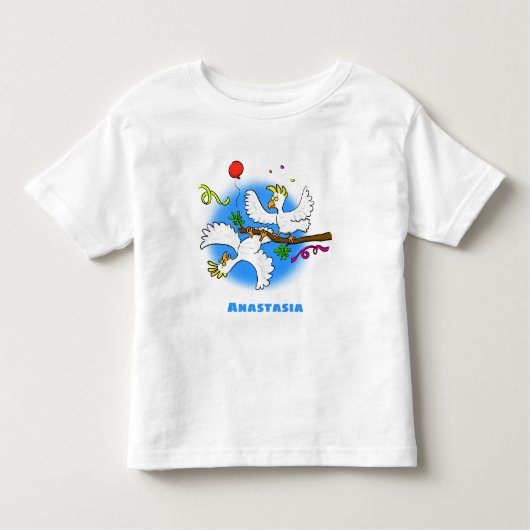 可愛いおもしろいコッカトゥーの鳥の漫画 トドラーTシャツ (正面)