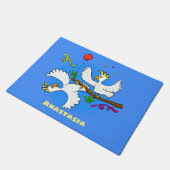 可愛いおもしろいコッカトゥーの鳥の漫画 ドアマット (アングル)