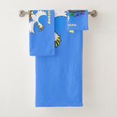 可愛いおもしろいコッカトゥーの鳥の漫画 バスタオルセット (インサイチュ)