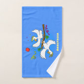 可愛いおもしろいコッカトゥーの鳥の漫画 バスタオルセット (ハンドタオル)