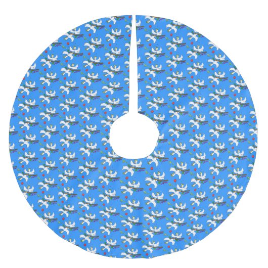 可愛いおもしろいコッカトゥーの鳥の漫画 ブラッシュドポリエステルツリースカート (正面)