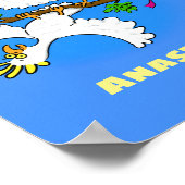 可愛いおもしろいコッカトゥーの鳥の漫画 ポスター (角)