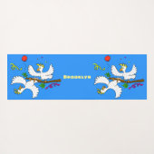 可愛いおもしろいコッカトゥーの鳥の漫画 ヨガマット (裏面(横))