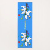 可愛いおもしろいコッカトゥーの鳥の漫画 ヨガマット (裏面)