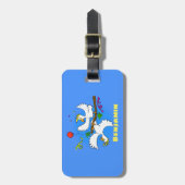 可愛いおもしろいコッカトゥーの鳥の漫画 ラゲッジタグ (正面縦)