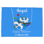 可愛いおもしろいコッカトゥーの鳥の漫画 ラージペーパーバッグ (裏面)