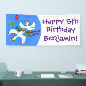 可愛いおもしろいコッカトゥーの鳥の漫画 横断幕 (トレードショー)