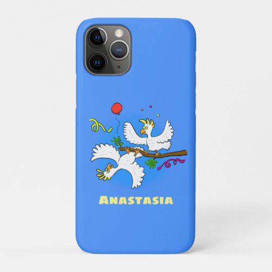 可愛いおもしろいコッカトゥーの鳥の漫画 Case-Mate iPhoneケース (裏)