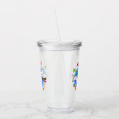 可愛いおもしろいコッカトゥーの鳥パーティー漫画 アクリルタンブラー (左)