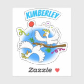 可愛いおもしろいコッカトゥーの鳥パーティー漫画 シール (シート)