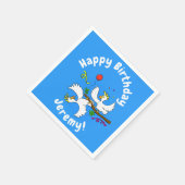 可愛いおもしろいコッカトゥーの鳥パーティー漫画 スタンダードカクテルナプキン (角)