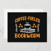 可愛いおもしろいコーヒーを燃料にした本虫 ポストカード (正面/裏面)