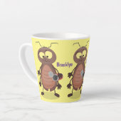 可愛いおもしろいゴキブリ漫画キャラクター カフェラテマグ (左アングル)