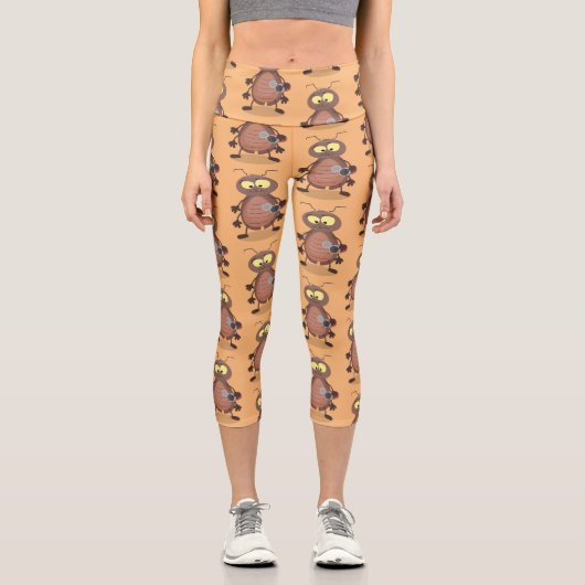 可愛いおもしろいゴキブリ漫画キャラクター カプリレギンス (正面)