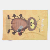 可愛いおもしろいゴキブリ漫画キャラクター キッチンタオル (横)