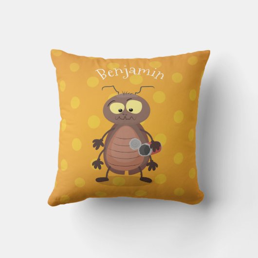 可愛いおもしろいゴキブリ漫画キャラクター クッション (裏面)