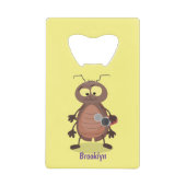 可愛いおもしろいゴキブリ漫画キャラクター クレジットカード栓抜き (正面)