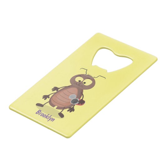 可愛いおもしろいゴキブリ漫画キャラクター クレジットカード栓抜き (正面アングル)