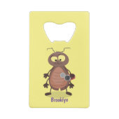 可愛いおもしろいゴキブリ漫画キャラクター クレジットカード栓抜き (裏面)