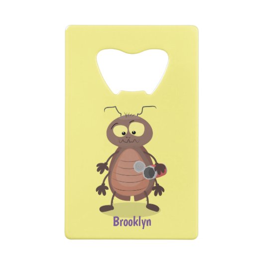 可愛いおもしろいゴキブリ漫画キャラクター クレジットカード栓抜き (裏面)