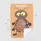 可愛いおもしろいゴキブリ漫画キャラクター ゴルフタオル (インサイチュ)