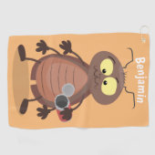 可愛いおもしろいゴキブリ漫画キャラクター ゴルフタオル (横)