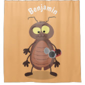 可愛いおもしろいゴキブリ漫画キャラクター シャワーカーテン (正面)