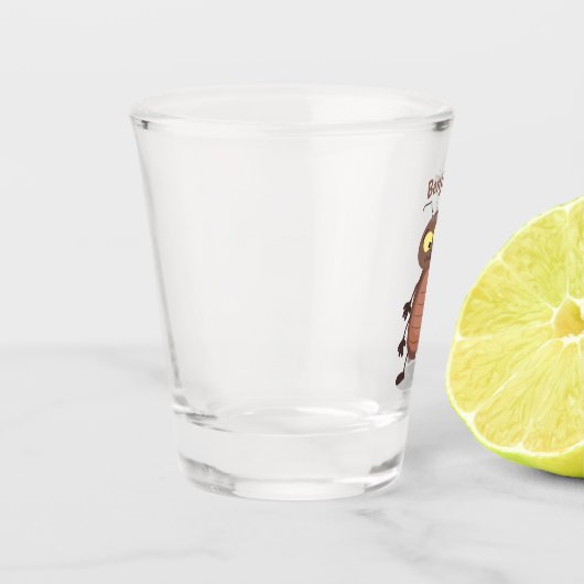 可愛いおもしろいゴキブリ漫画キャラクター ショットグラス (左)