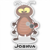 可愛いおもしろいゴキブリ漫画キャラクター シール (正面)