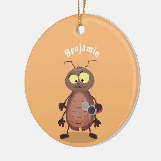 可愛いおもしろいゴキブリ漫画キャラクター セラミックオーナメント (左)