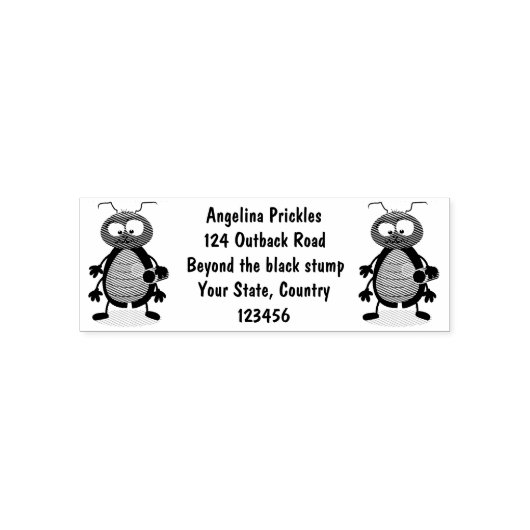 可愛いおもしろいゴキブリ漫画キャラクター セルフインキングスタンプ (デザイン)