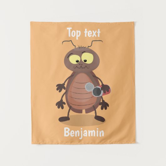 可愛いおもしろいゴキブリ漫画キャラクター タペストリー (正面)