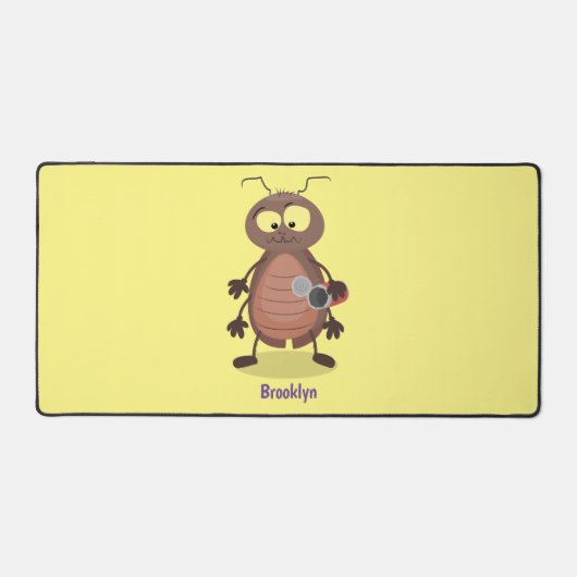 可愛いおもしろいゴキブリ漫画キャラクター デスクマット (正面)