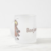 可愛いおもしろいゴキブリ漫画キャラクター フロストグラスマグカップ (正面左)