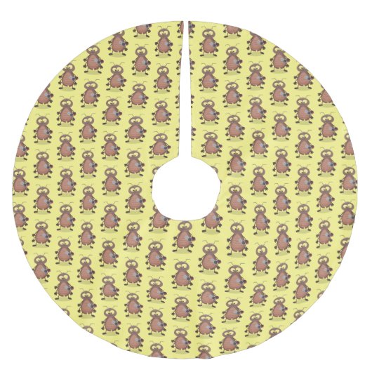 可愛いおもしろいゴキブリ漫画キャラクター ブラッシュドポリエステルツリースカート (正面)